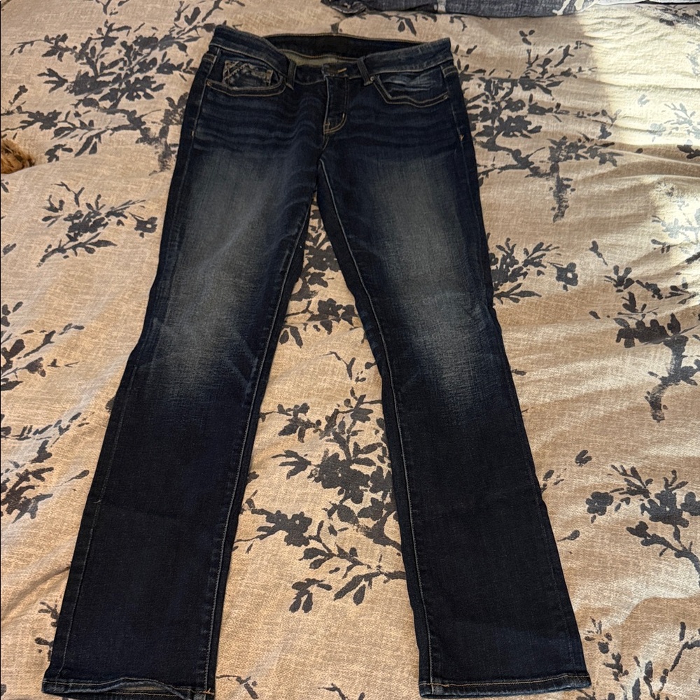 Buckle Black Straight Leg Jeans in Dark Indigo Wash